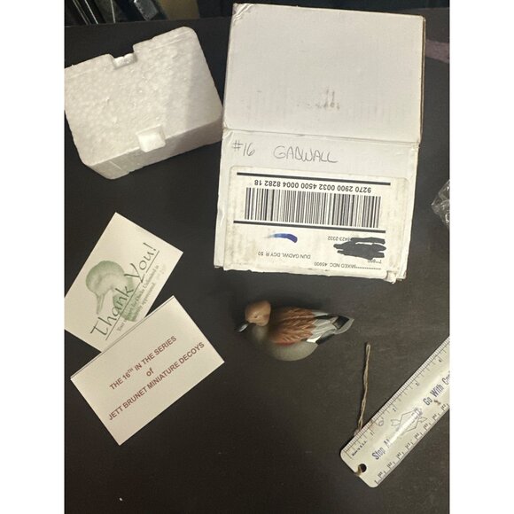 Jett Brunet 2013 Miniature Gadwall Duck Decoy Collectible 16th series - Picture 2 of 7